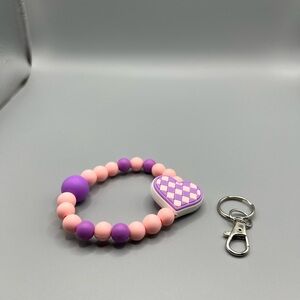 Silicone Beaded Keychain Bracelet - HANDMADE #177